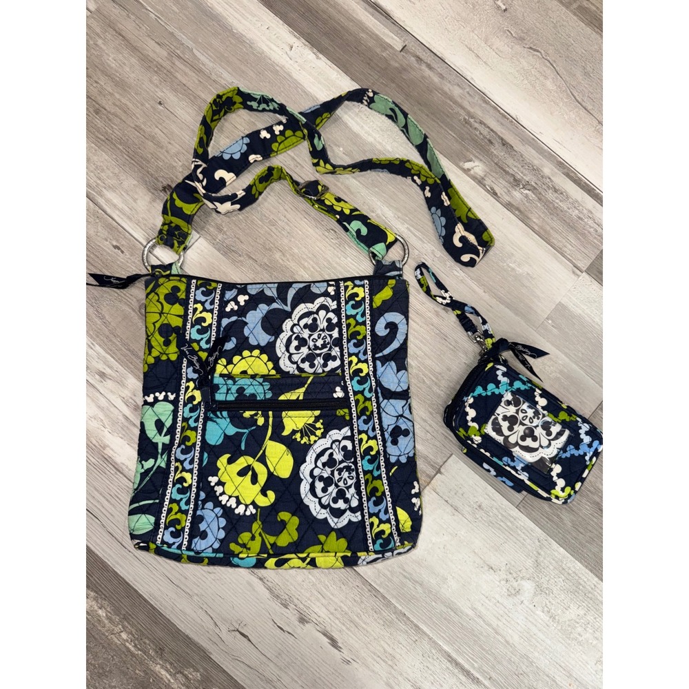 Vera Bradley Disney Crossbody Bag  Mickey Floral Paisley with matching wallet